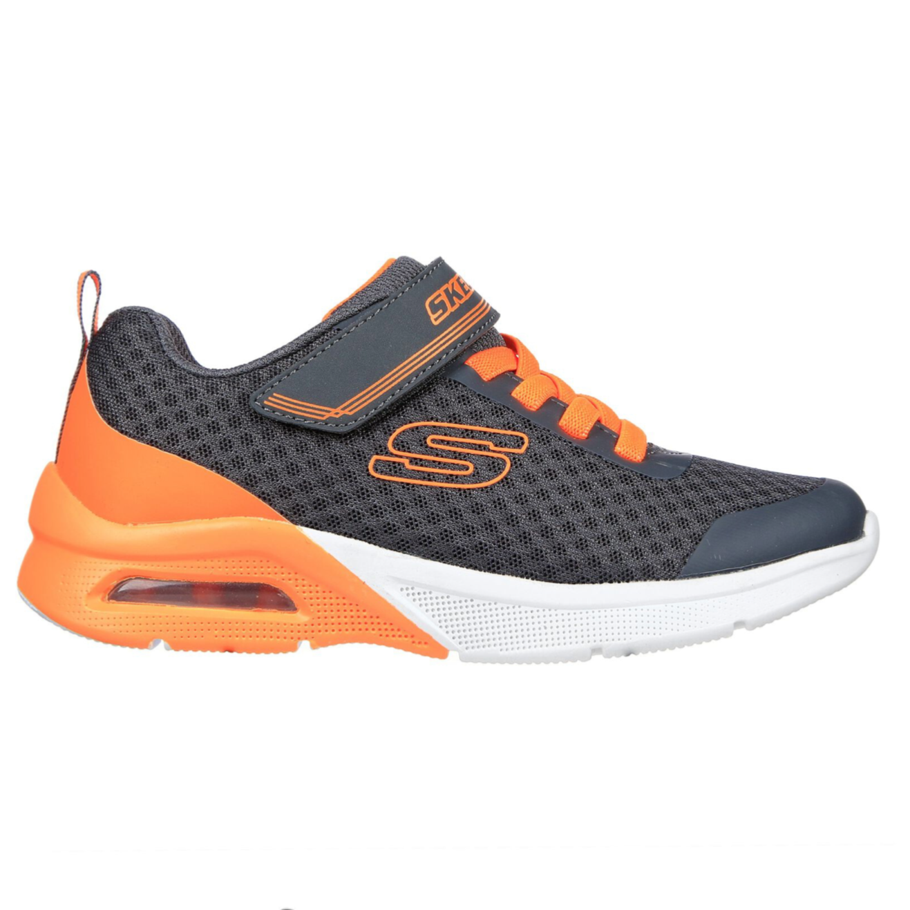 Skechers Microspec Max Gorvix Charcoal Orange Trainers Lark Kids