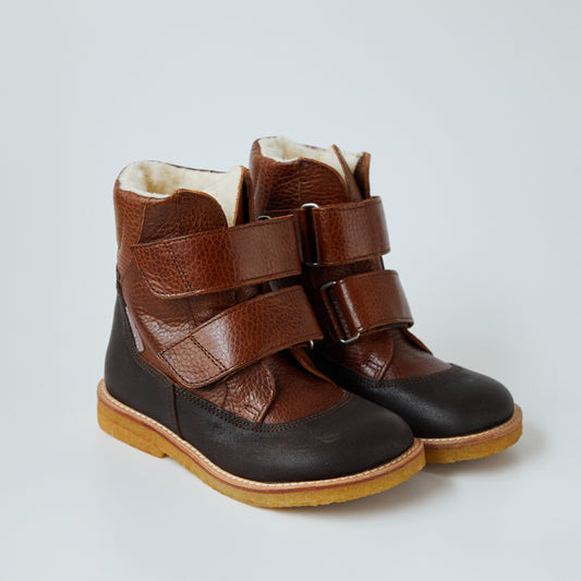 Angulus Tex Boot With Velcro Straps - Dark Brown