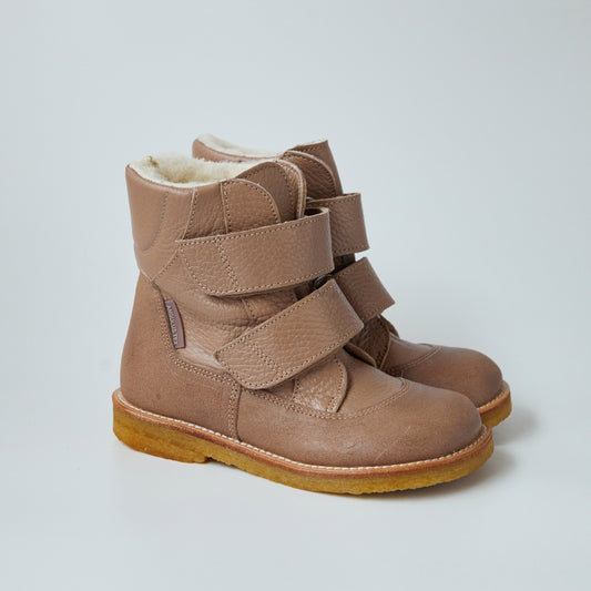 Angulus Tex Boot With Velcro Straps - Beige/Make Up