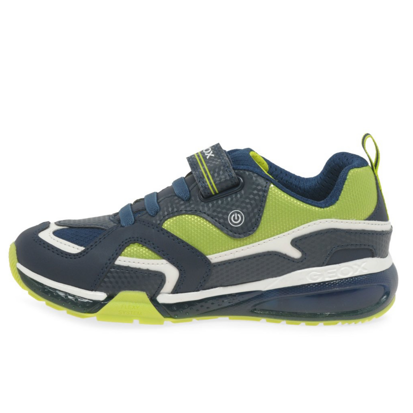 Geox J BAYONYC Navy/Lime Light up trainer