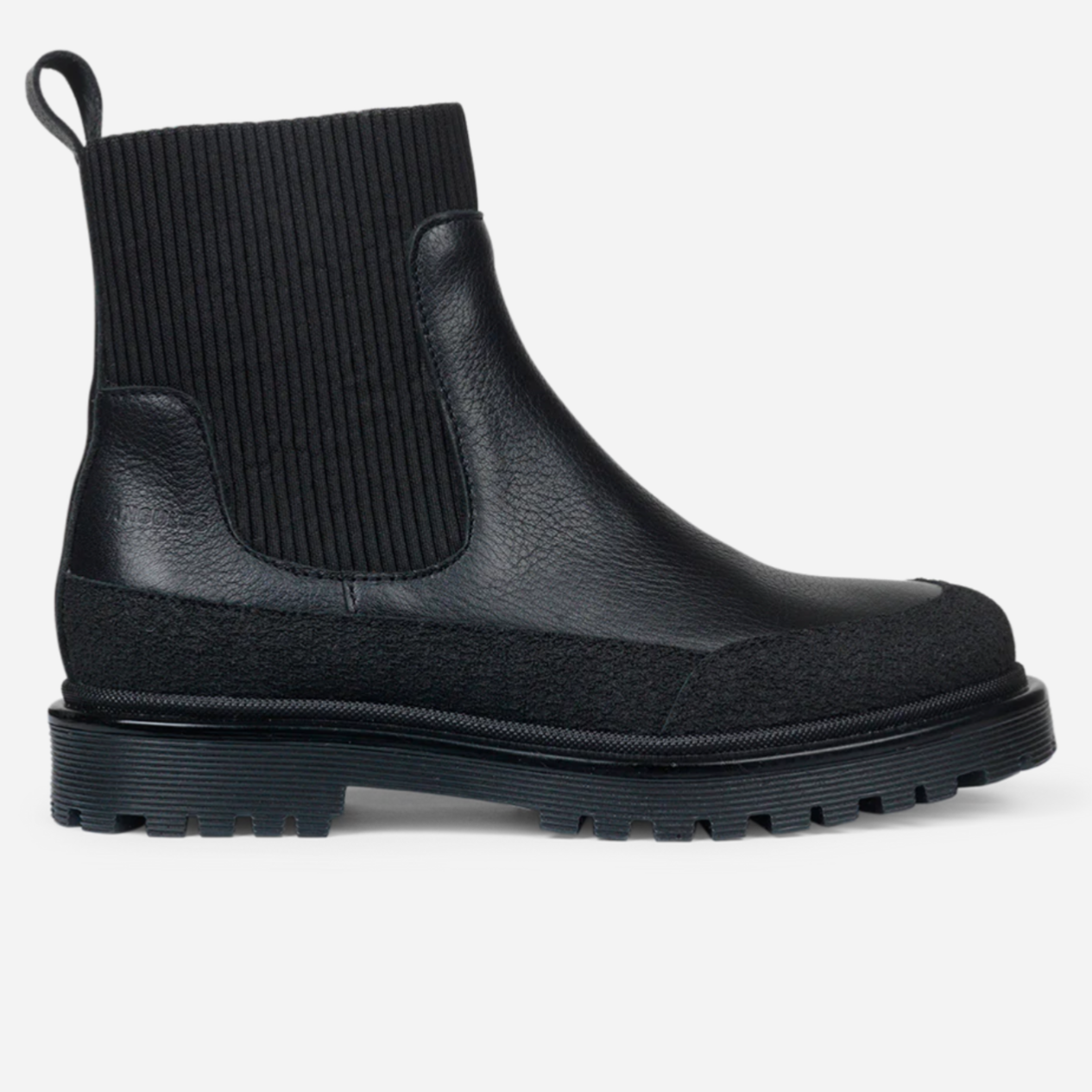 Angulus Chelsea Boots with Track Sole - Black Leather