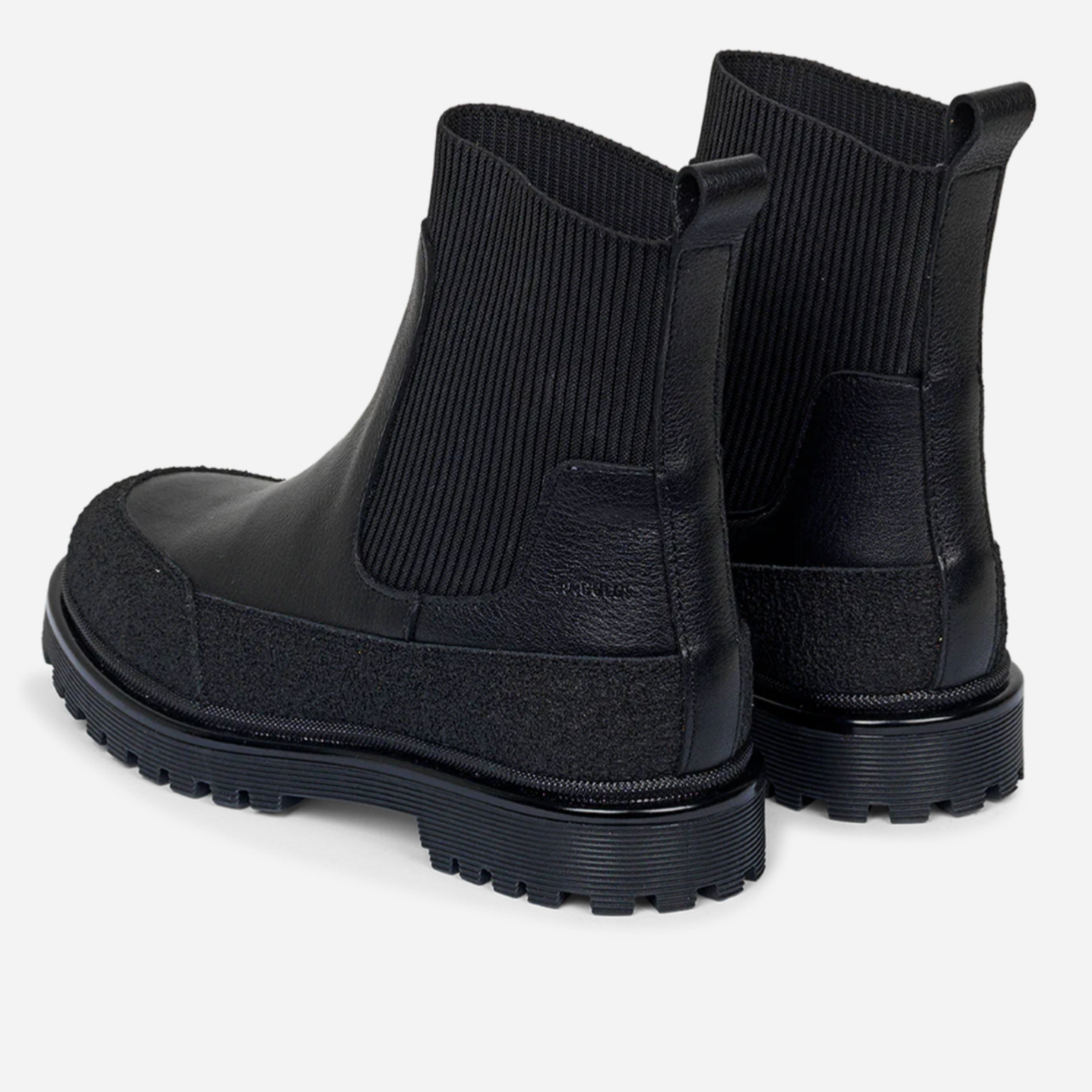 Angulus Chelsea Boots with Track Sole - Black Leather