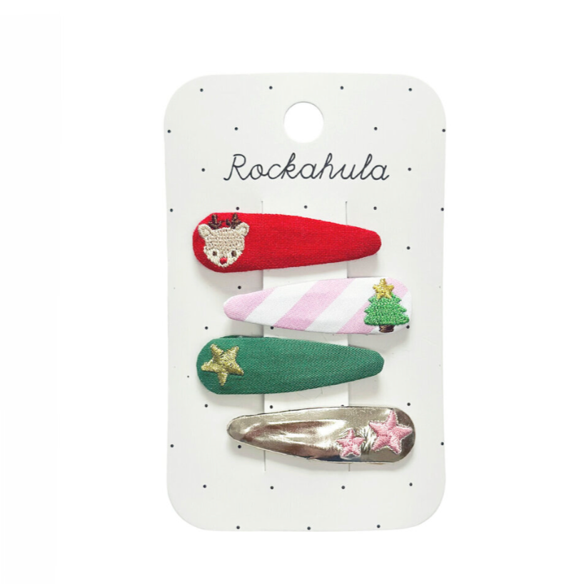 Rockahula Jolly Xmas Embroidered Clip Set