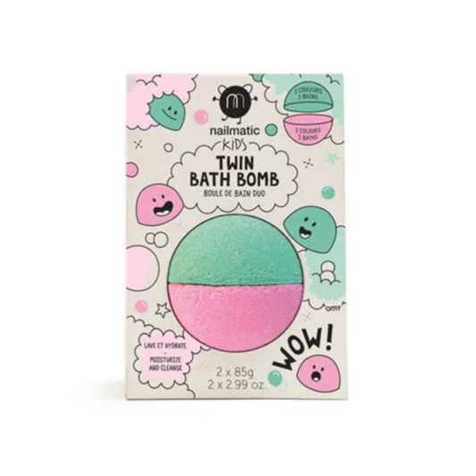 Nailmatic Kids Bath Bomb Twin Pink and Lagoon Green