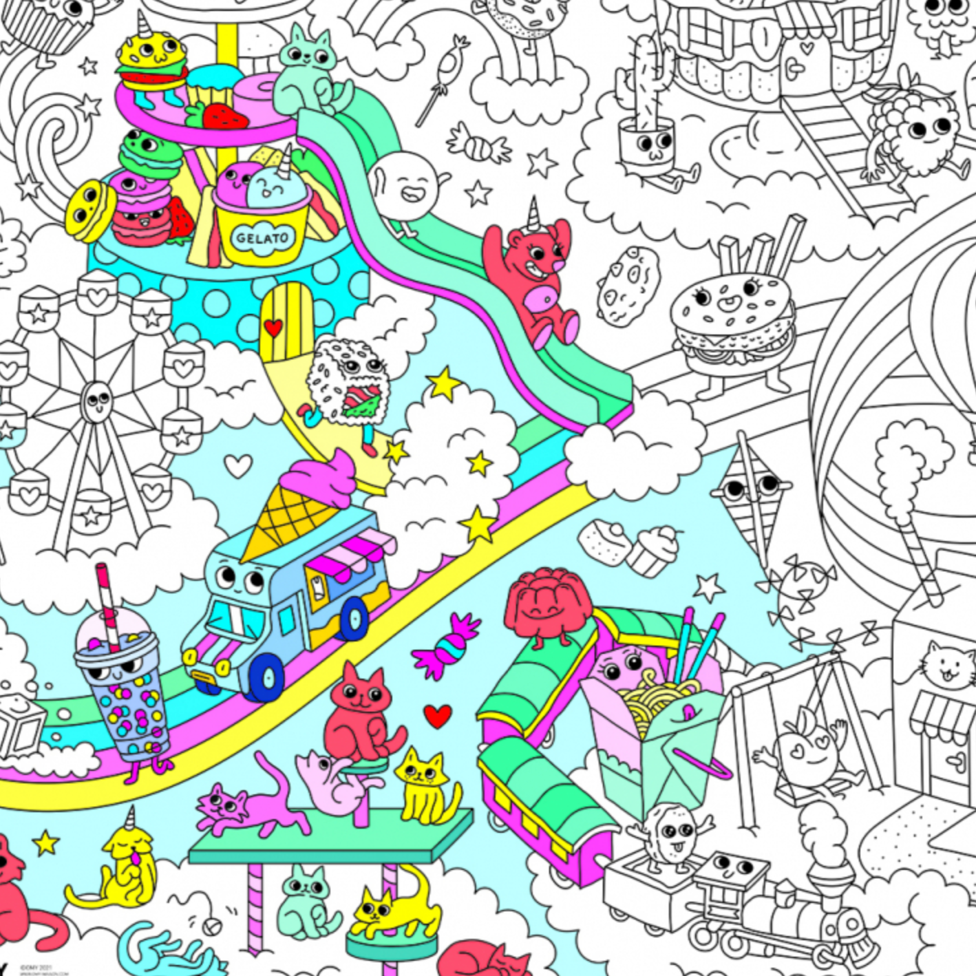 OMY Kawaii - Giant Colouring Poster