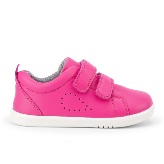 Bobux Grass Court Fuchsia Leather Trainers