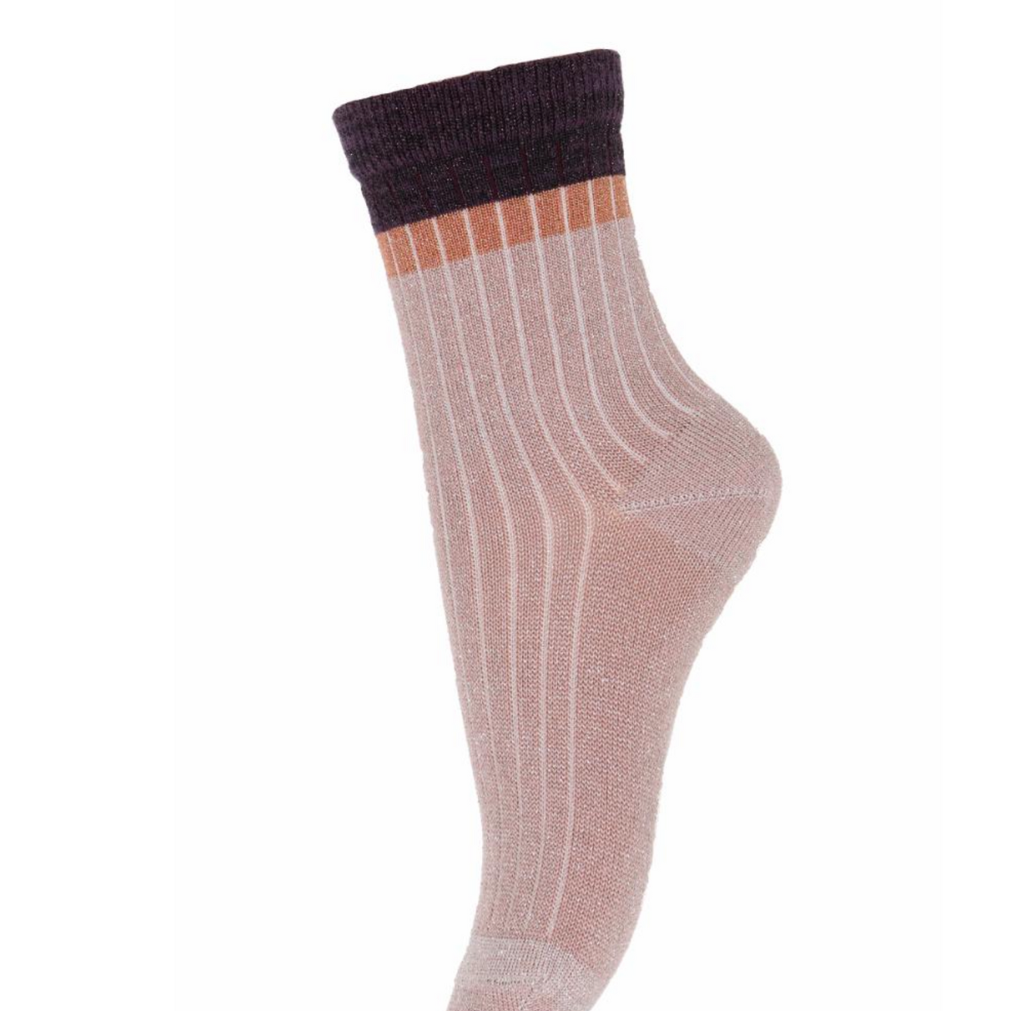 MP Denmark Norma Glitter Socks Rose Grey