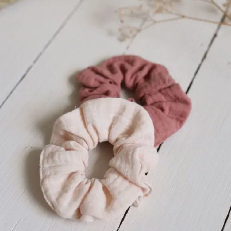 Bachca Set of 2 Cotton Gauze Scrunchies