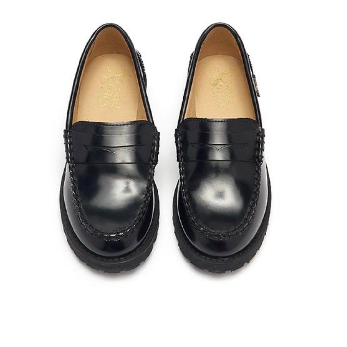 Young Soles Nikki Loafer Black High Shine Leather